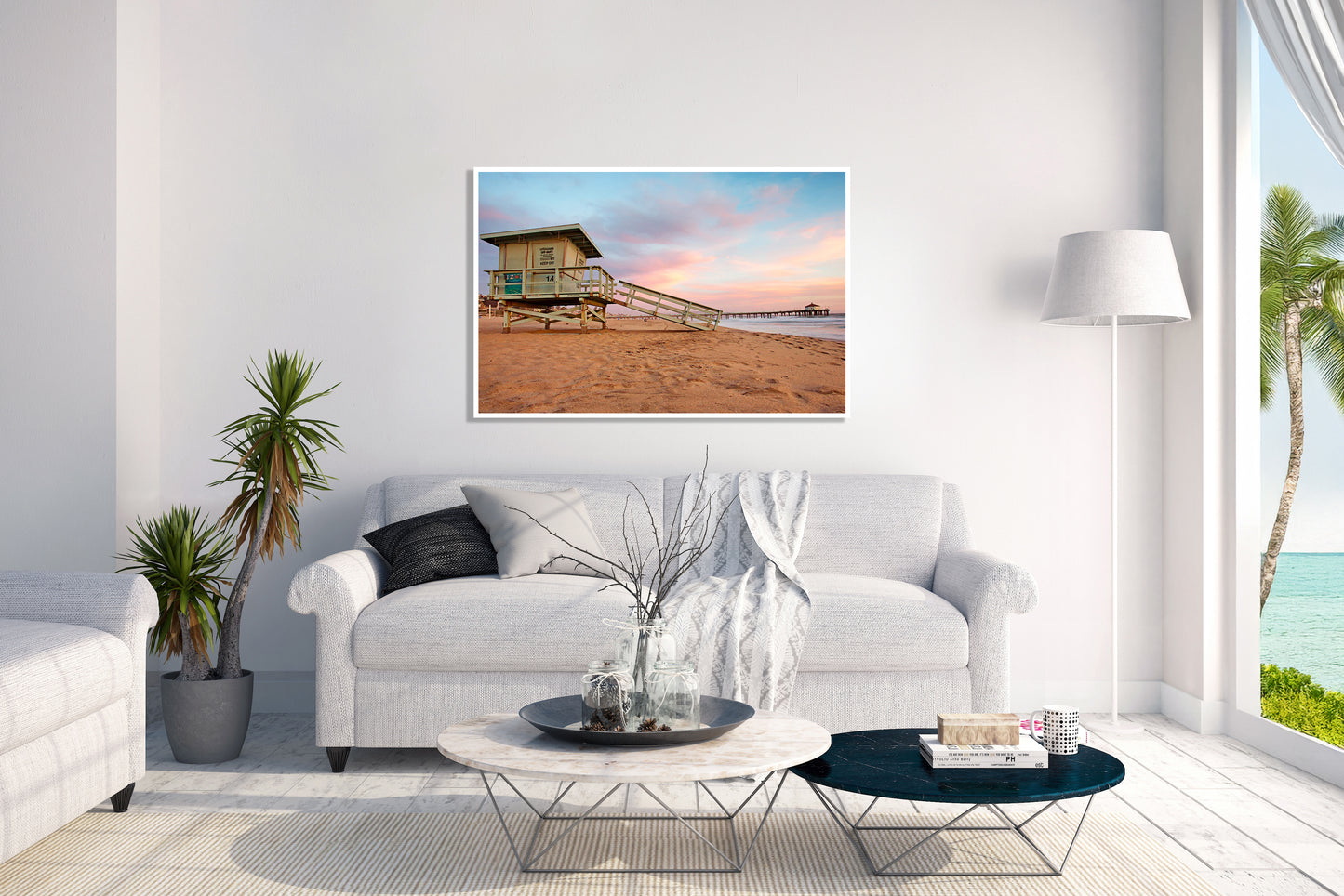 Distant Pier - California Beach Tower Photos