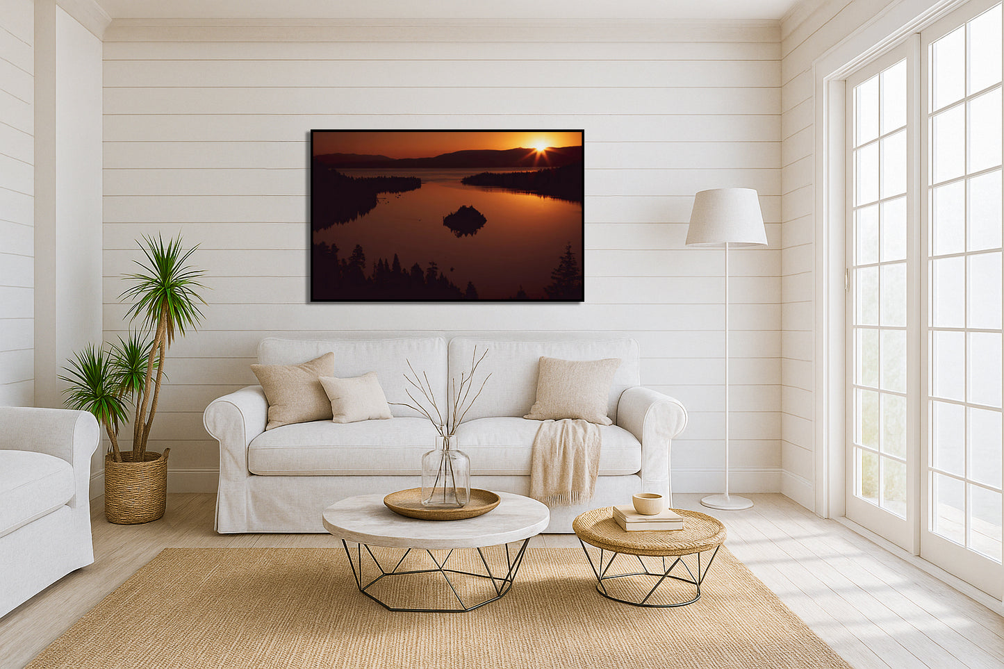 Glowing Ember - Lake Tahoe Aerial Dusk Photo Photos