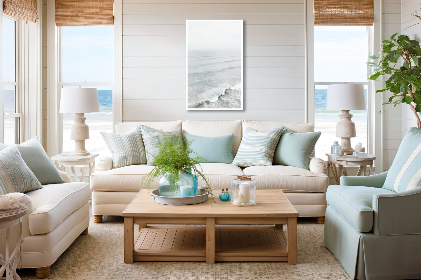 Graphite - Manhattan Beach Soft Blue Wave Photo