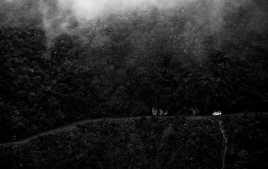 On the Edge - Black and White Bolivia Mountain Photos