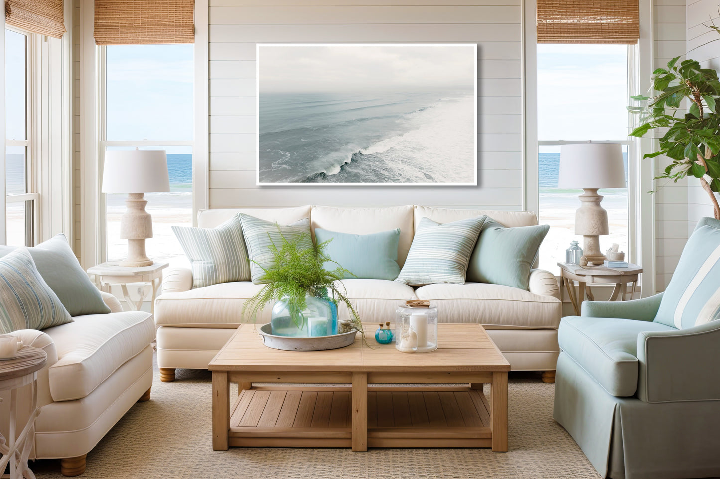 Waaay Outside - Manhattan Beach Soft Blue Wave Photo