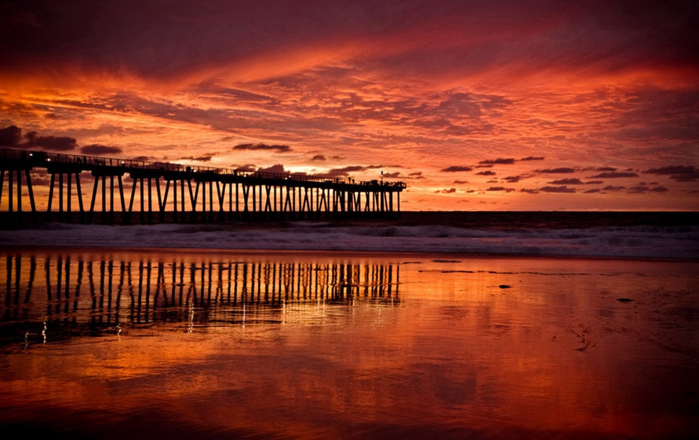 Hermosa Beach Red Sky Photos