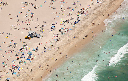 Hermosa Beach Sunbathers Aerial Photos