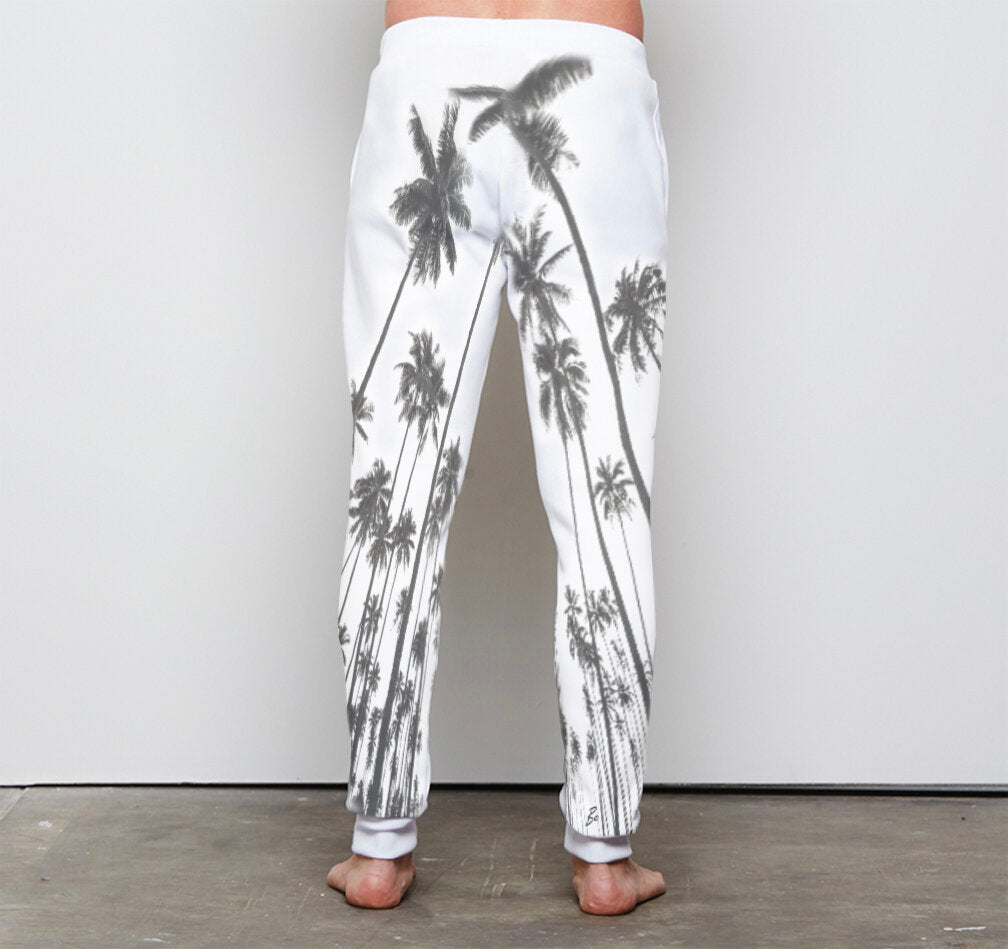 Can I Kick It Palm Print Black White Joggers