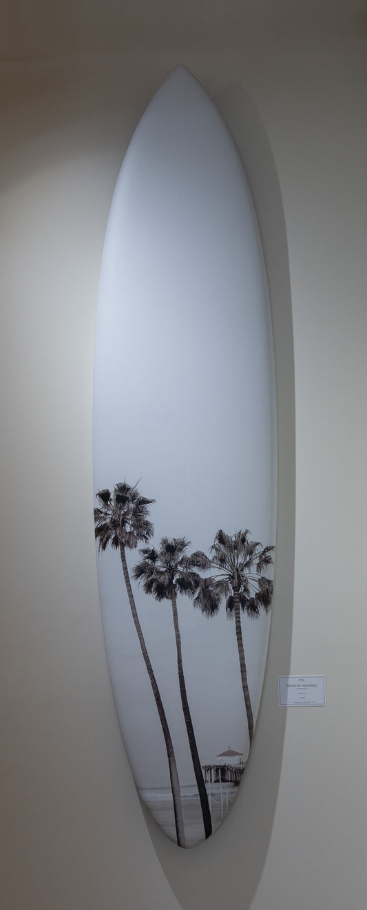 Under The Palm Trees - Surfboard Gallery Display Piece