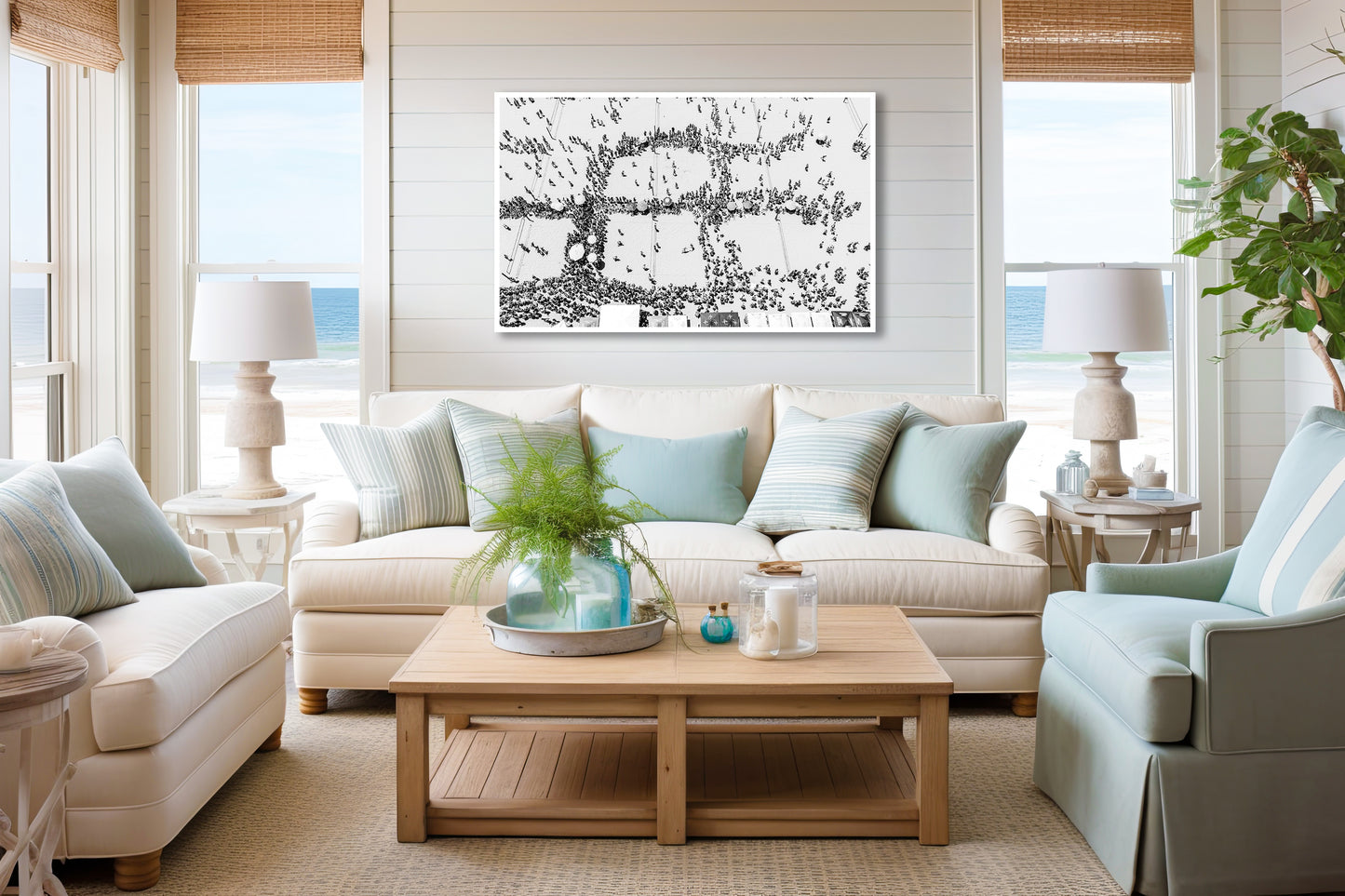 Closed Block- Black & White Photo of the Manhattan Beach 6-Man Volleyball Tournament