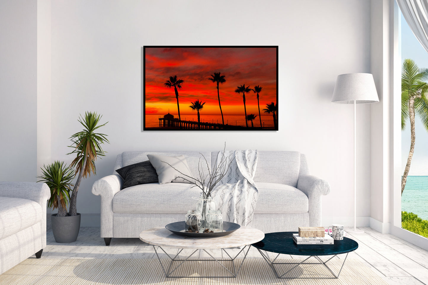 Sky On Fire - Red Manhattan Beach Sunset Photos