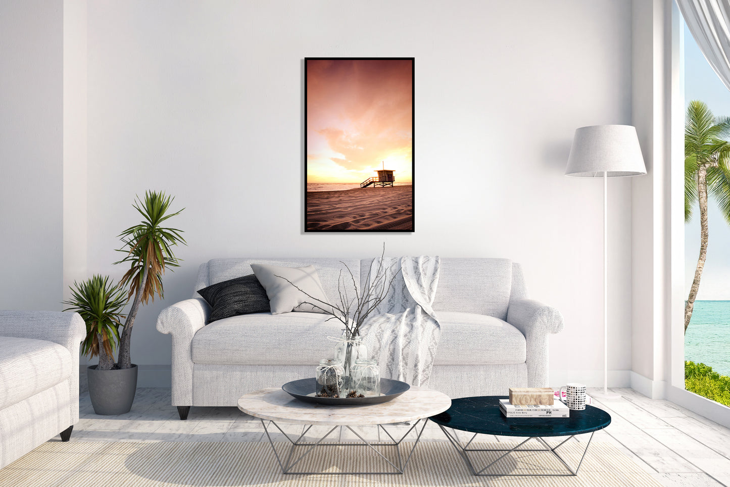 Tangerine Dreams - Lifeguard Tower Beach Sunset Photos