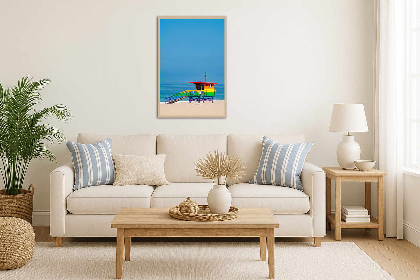 Warm Welcome - Rainbow Colors on Beach Tower Photos