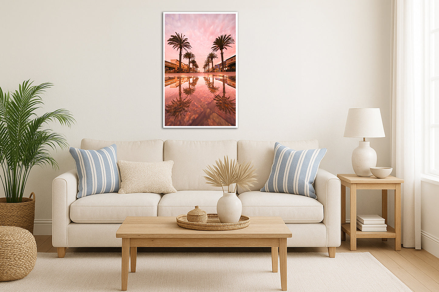 Weekend Vibes - Hermosa Beach Palm Puddle Reflection Photos