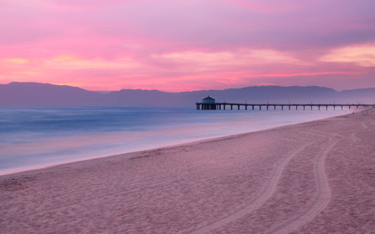 Beach Tire Tracks at Dawn Photos