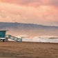Beach Tower Ocean Surf at Dusk Photos
