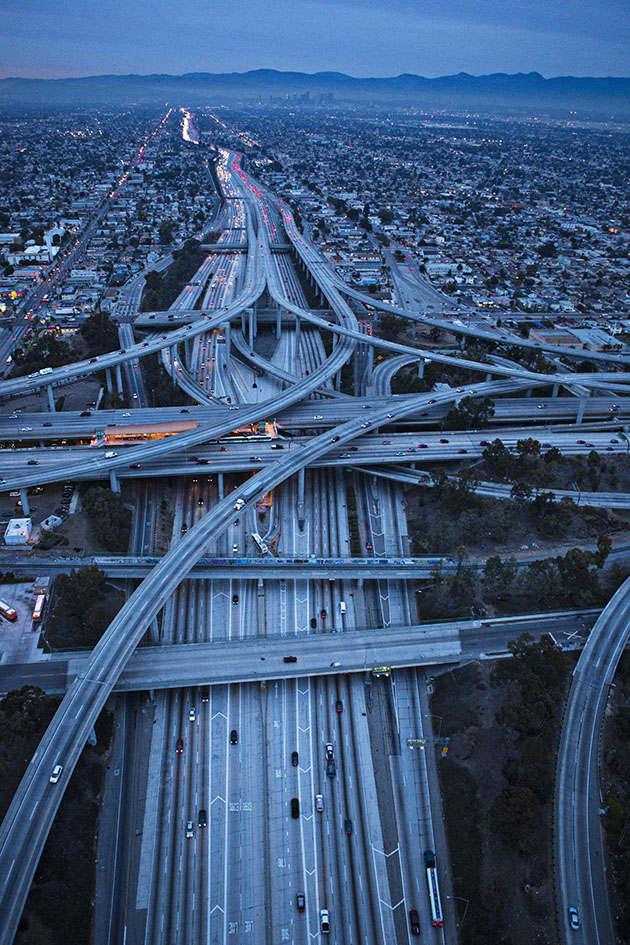 Blue Los Angeles Highway Aerial Photos