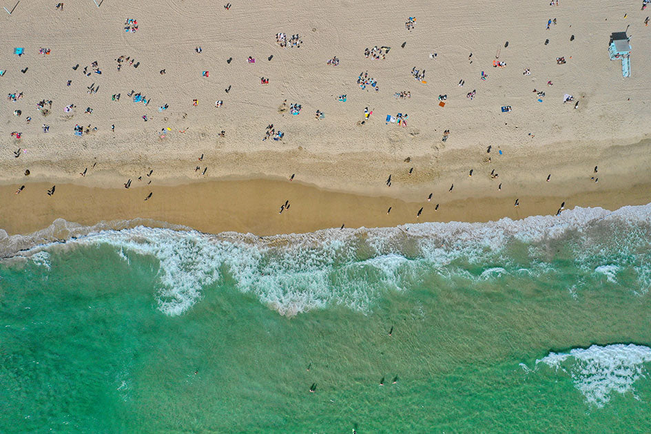 California Beach Sunbathers Aerial Photos