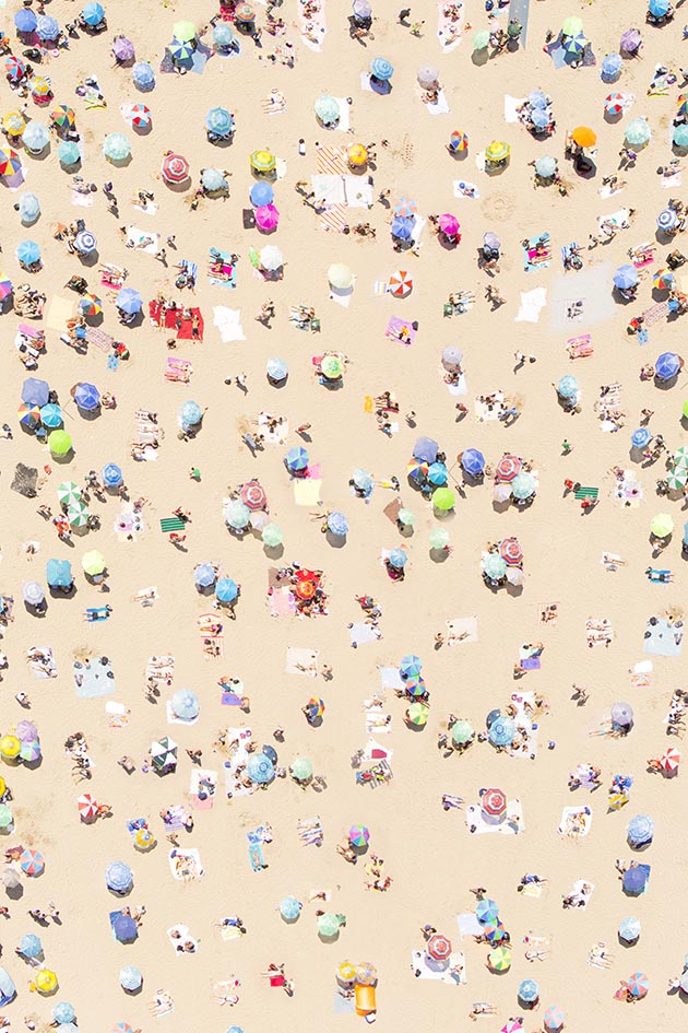 Coney Island Beach Sunbathers Aerial Photos