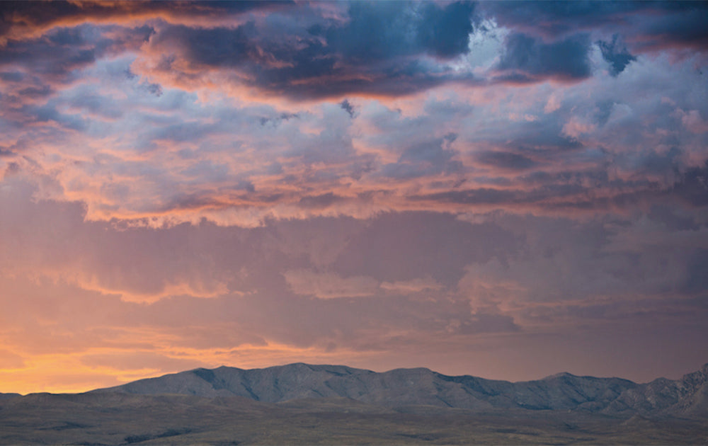 Death Valley Orange Sky over Mountain Photos