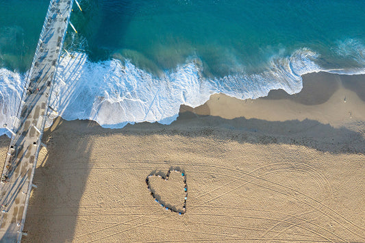 Hermosa Beach Aerial Heart Photos