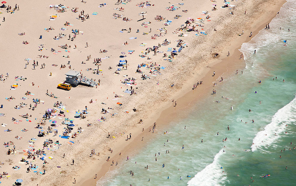 Hermosa Beach Sunbathers Aerial Photos