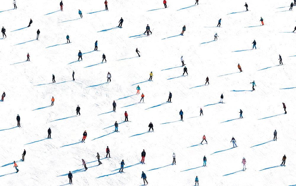 Hundred Skiers Aerial Photos