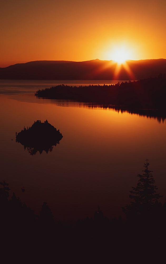 Lake Tahoe Orange Sunset Photos