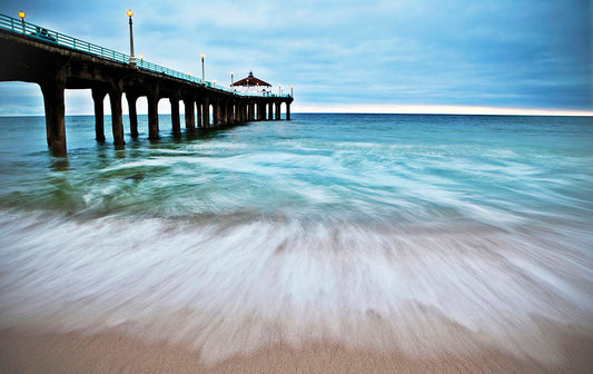 Manhattan Beach Pier Blur Wave Photos