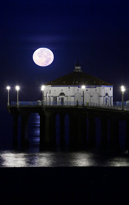 Manhattan Beach Pier Full Moon Photos