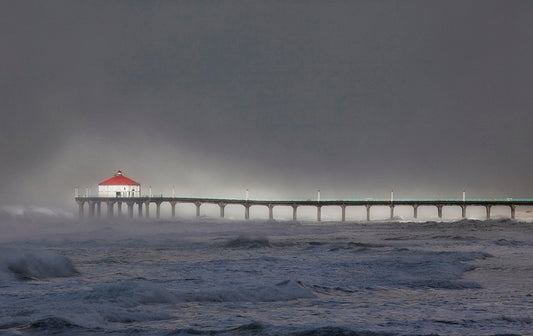 Manhattan Beach Pier Storm Photos