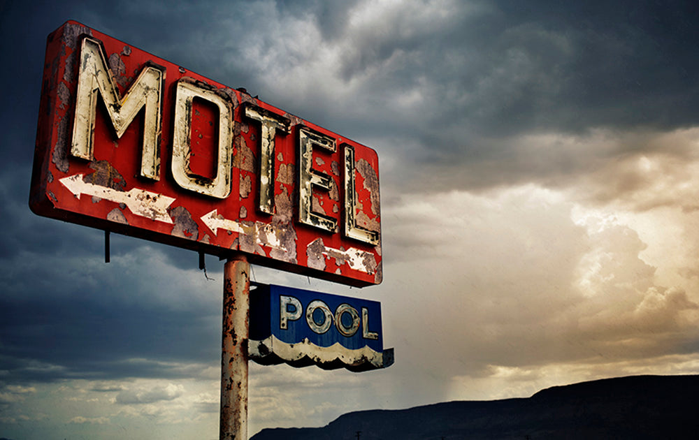 Route 66 Sign Motel Pool  Photos