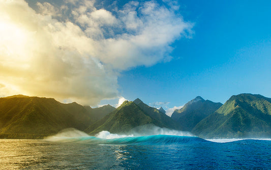 Tahiti Waves Mountains Photos