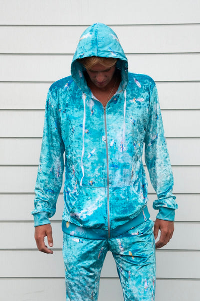 Crushed velvet hoodie shop