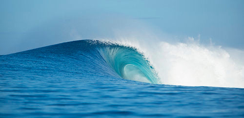 Long Live The Dream - Bo Bridges - crashing curl blue wave in Teahupoo Tahiti