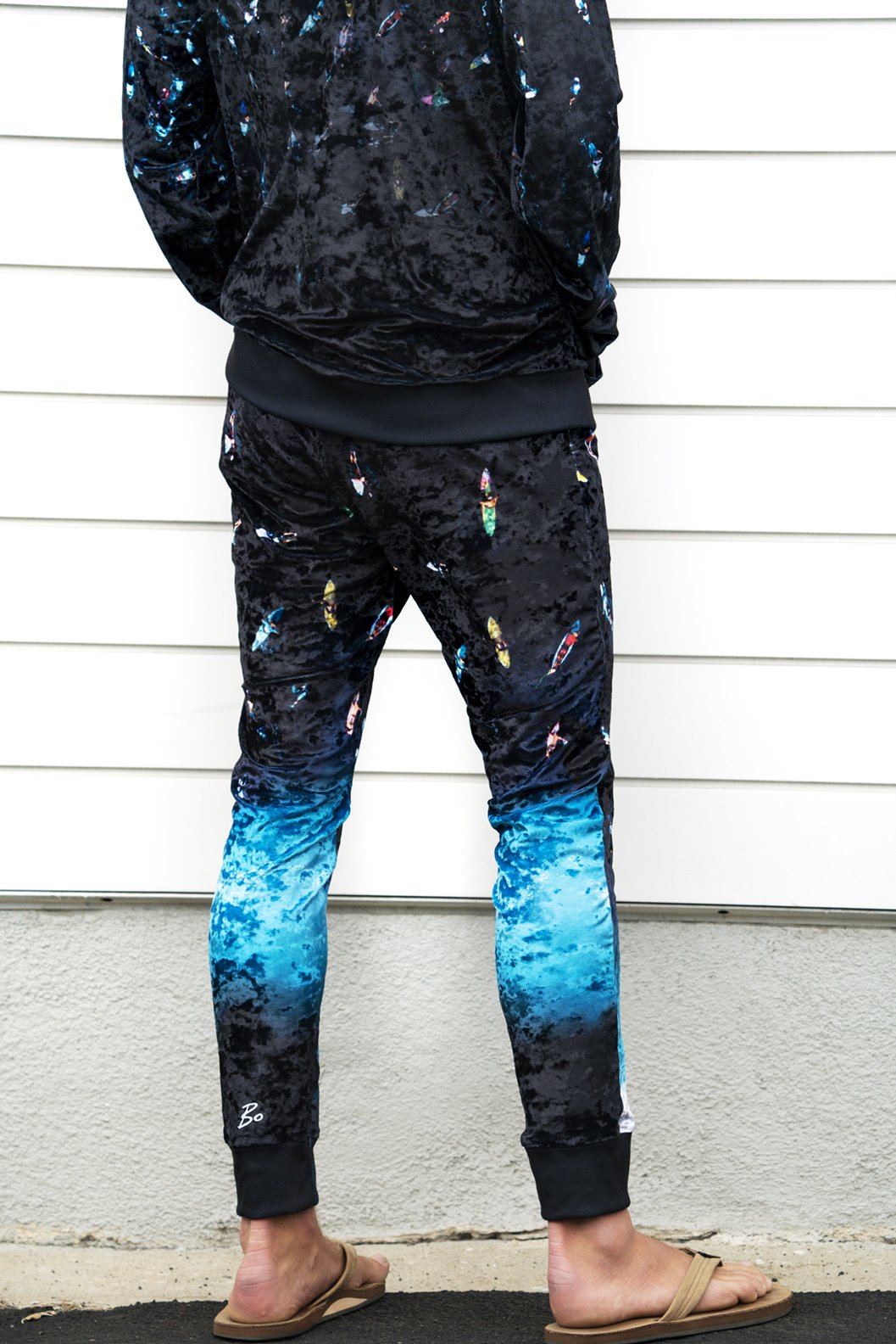 Midnight Surf Crushed Velvet Joggers