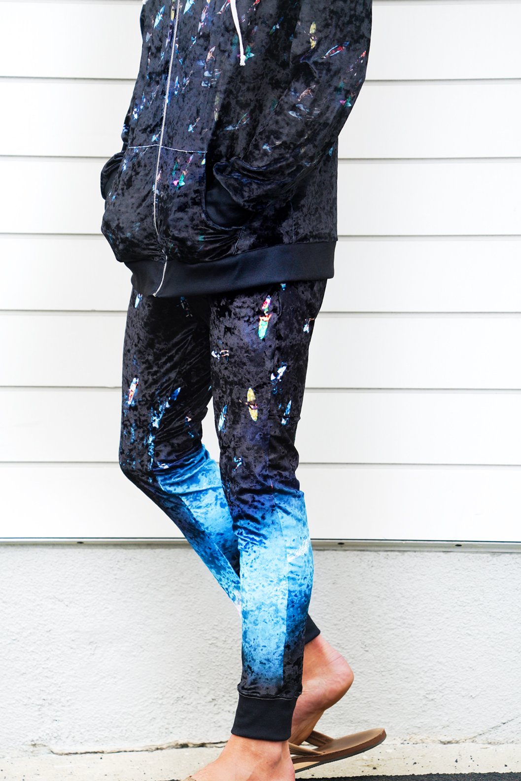 Midnight Surf Crushed Velvet Joggers